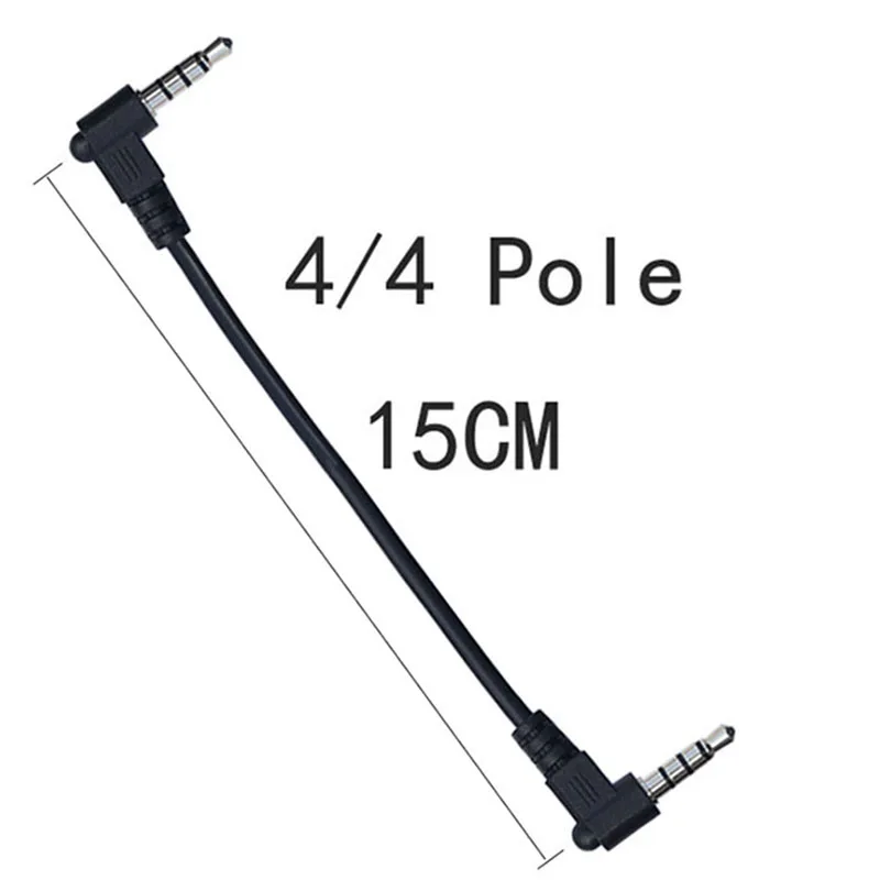 Short 3.5mm Male to Male Stero Audio Cable 90 Degree Angled  4 Pole 3 Pole  Car AUX MP3/MP4  Audio Cable