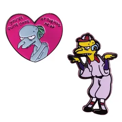 Mr. Burns enamel pin evil, devious, greedy and wealthy boss brooch