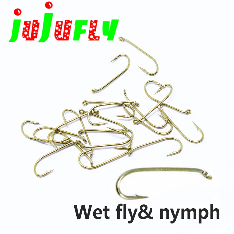 Bronze finish 100pcs box packed fly fishing 1.5X lengthen wet fly hooks strong wire nymph fly tying hooks size 6#8#10#12#14#16#