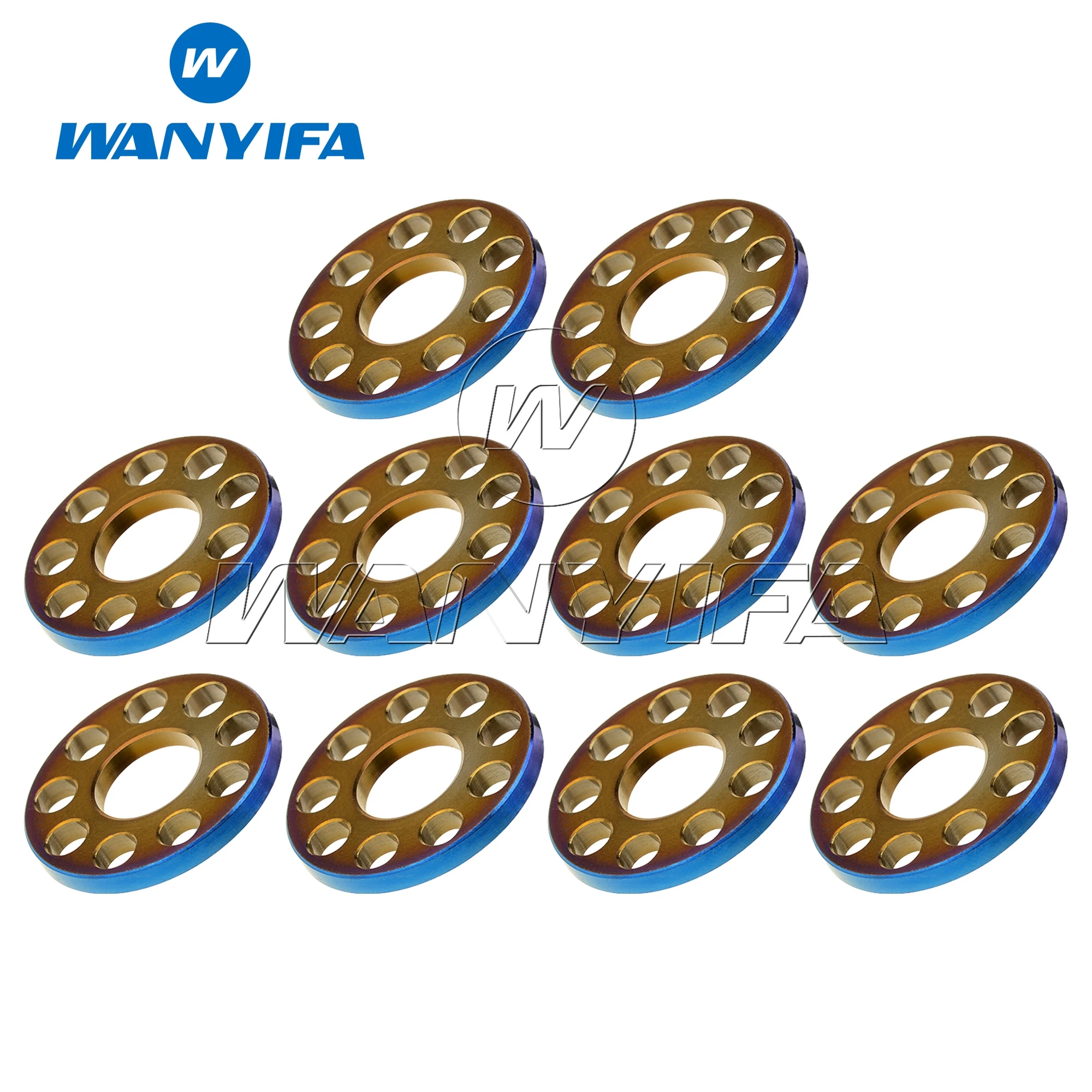 Wanyifa Titanium Washer M6/M8/M10 Nine Holes Spacer Motorcycl Decoration Bolt Screw Gasket