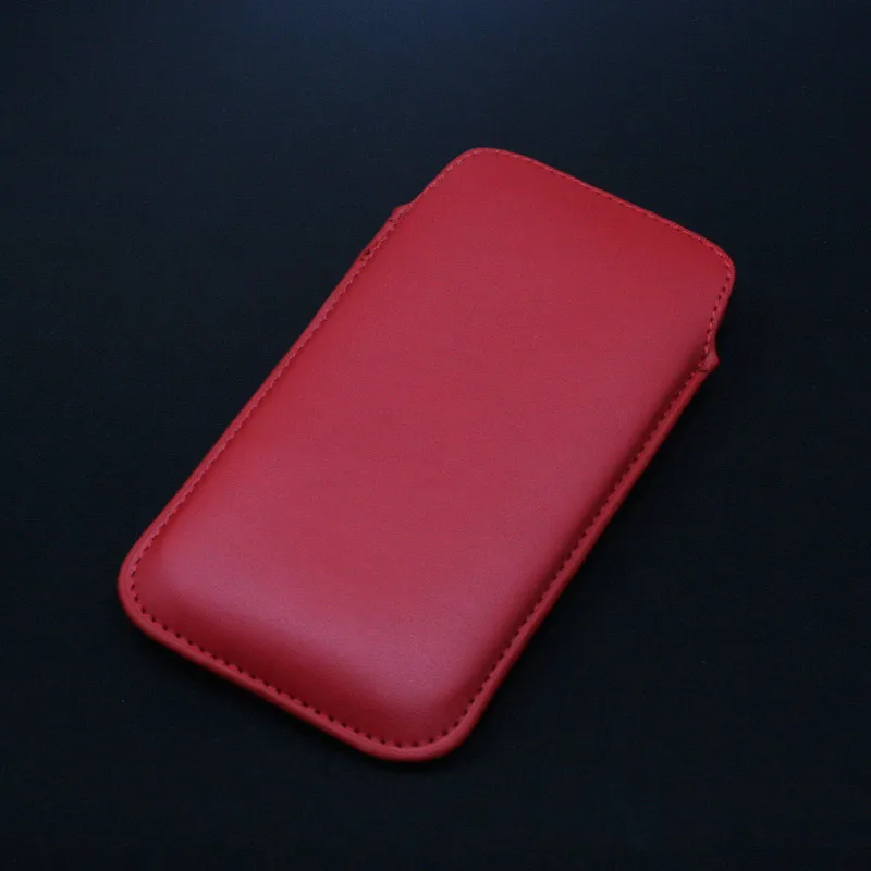 Pull & Push Tab Leather Case Pouch For iPhone 15 11 12 13 14 Pro 6.1 Inches