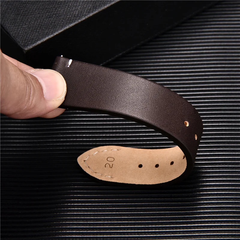 Ultra-thin Quick Release Leather Watchband 18mm 20mm 22m 24mm Bracelet Smart Watch Straps Soft Matte Wristwatch Band