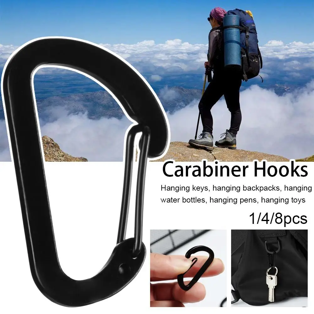 1/4/8pcs Quickdraws Packback Buckles Climbing Camping Hiking Water Bottle Hooks Keychain Snap Clip D Carabiner