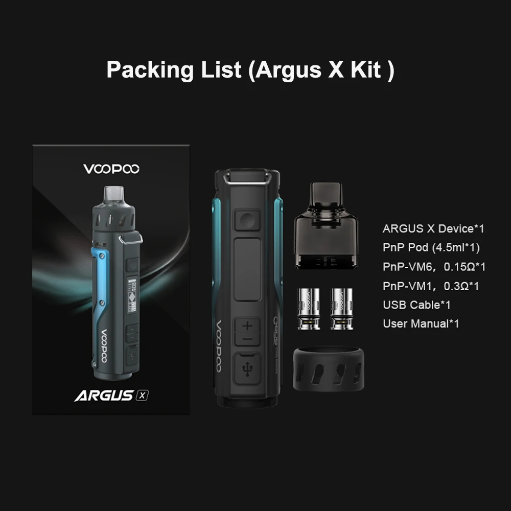 VOOPOO Argus Pro /Argus X Pod Mod Kit 80 Вт 4,5 мл PnP Pod Tank 3000 мАч батарея/без 18650 батарея Mod Vape Kit электронная сигарета