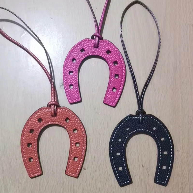 Fashion PU Leather Horseshoe Style Keychain Women Handbag Pendant Accessories Friend Gift