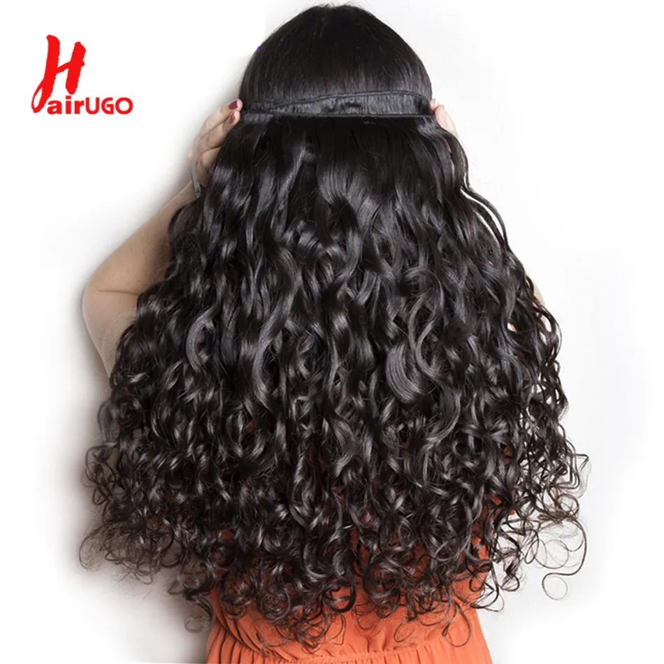 HairUGo-Brazilian Water Wave Cabelo Bundles Ofertas, não-Remy Weave, Extensão do Cabelo Humano, 100% Tecelagem de Cabelo Humano