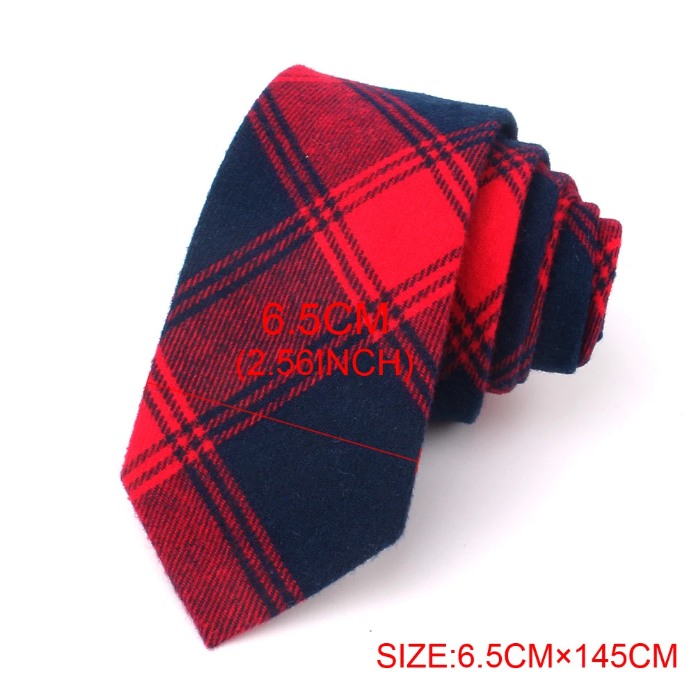 Cotton Mens Tie Skinny Plaid Neck Tie For Wedding Business Casual Fashion Neckties For Men Women Classic Suits Slim Neck Ties