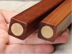 A Pair Paperweights Red Sandal Wood Copper inlay Ink Brush Painting Calligraphy Sumi-E Tool