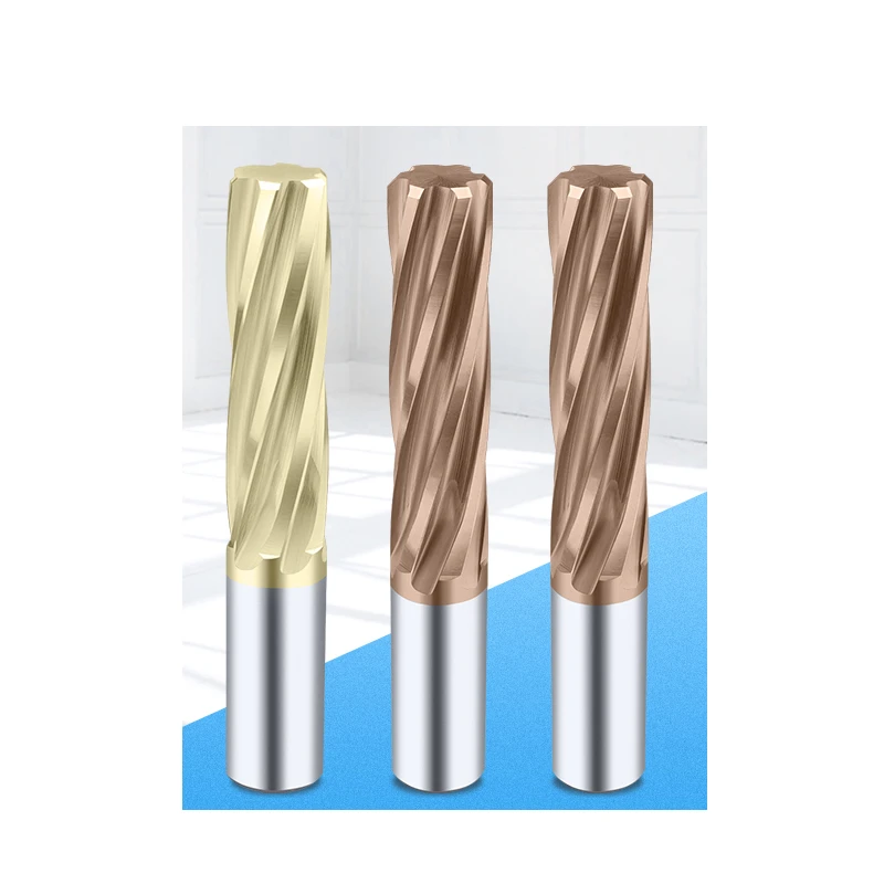 OYYU Carbide Spiral Flutes Reamer H7 3mm to 12.5mm Straight Shanks Machine Coated Tungsten Steel Reamers 1pcs