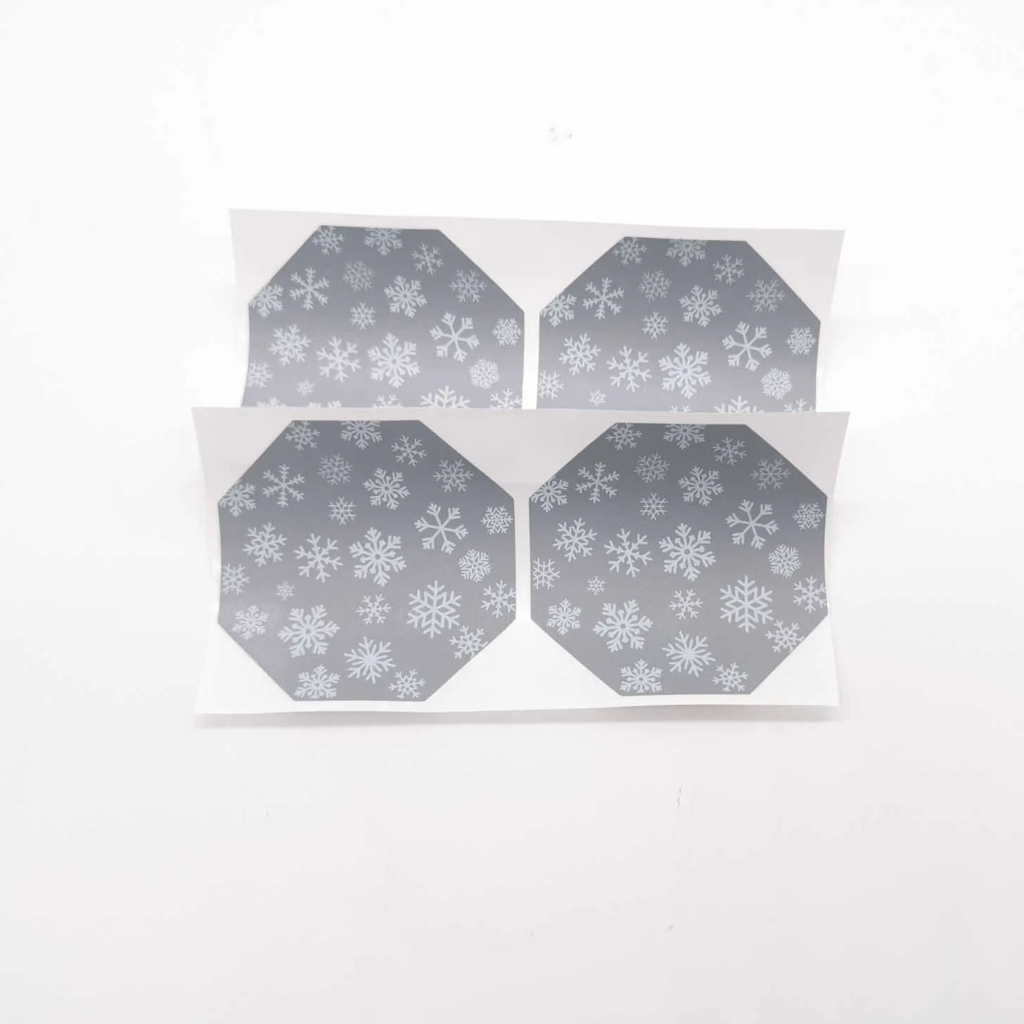 50Pcs  56.3*56.3mm Regular Octagon Scratch Off Stickers 2.2”Inch Grey Snow Blank For Secret Code Cover Home Game Wedding Message