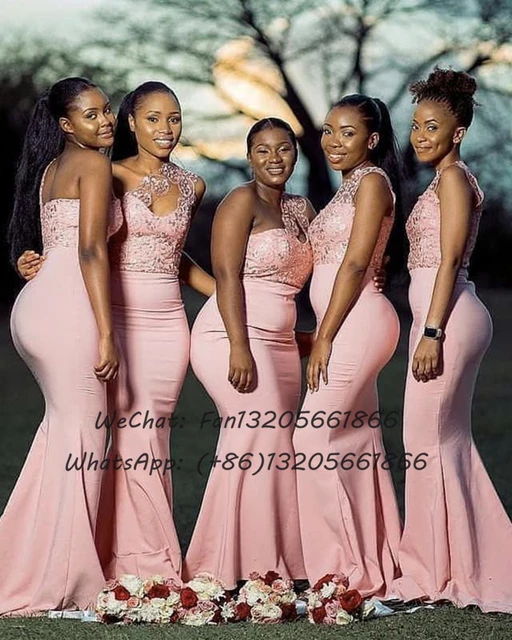 Pink lace bridesmaid dresses online