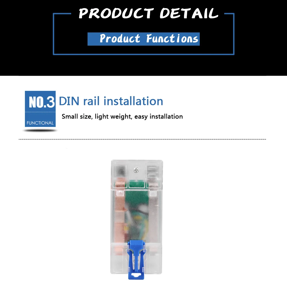 230V 5(80)A  1Phase 2Wires DIN Rail Backlight  Energy meter kwh Meter with reset  power meter