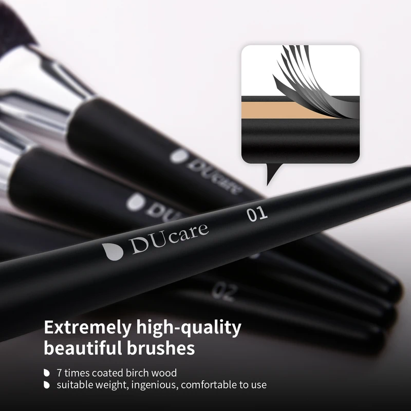 DUcare Professional Makeup Brush Set 32Pcs Synthetic Kabuki Foundation Blending Brush Face Powder Blush Concealers Eye Shadows