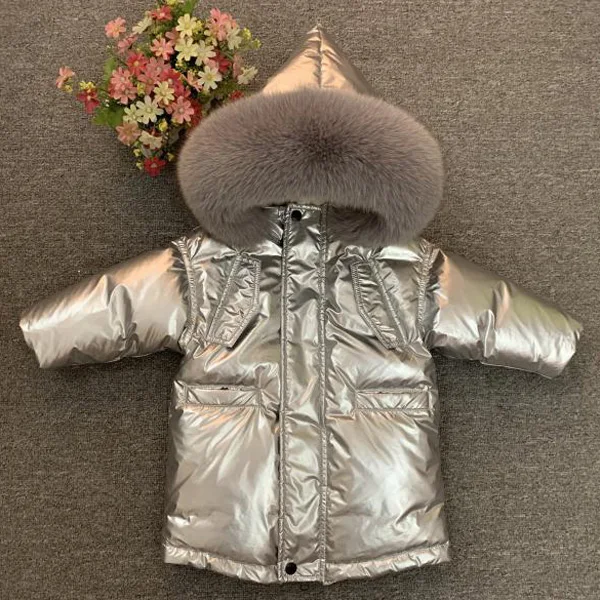 

New Winter Kids Children Baby Warm Down Jacket For Boys and Girls Natural Fur Collars