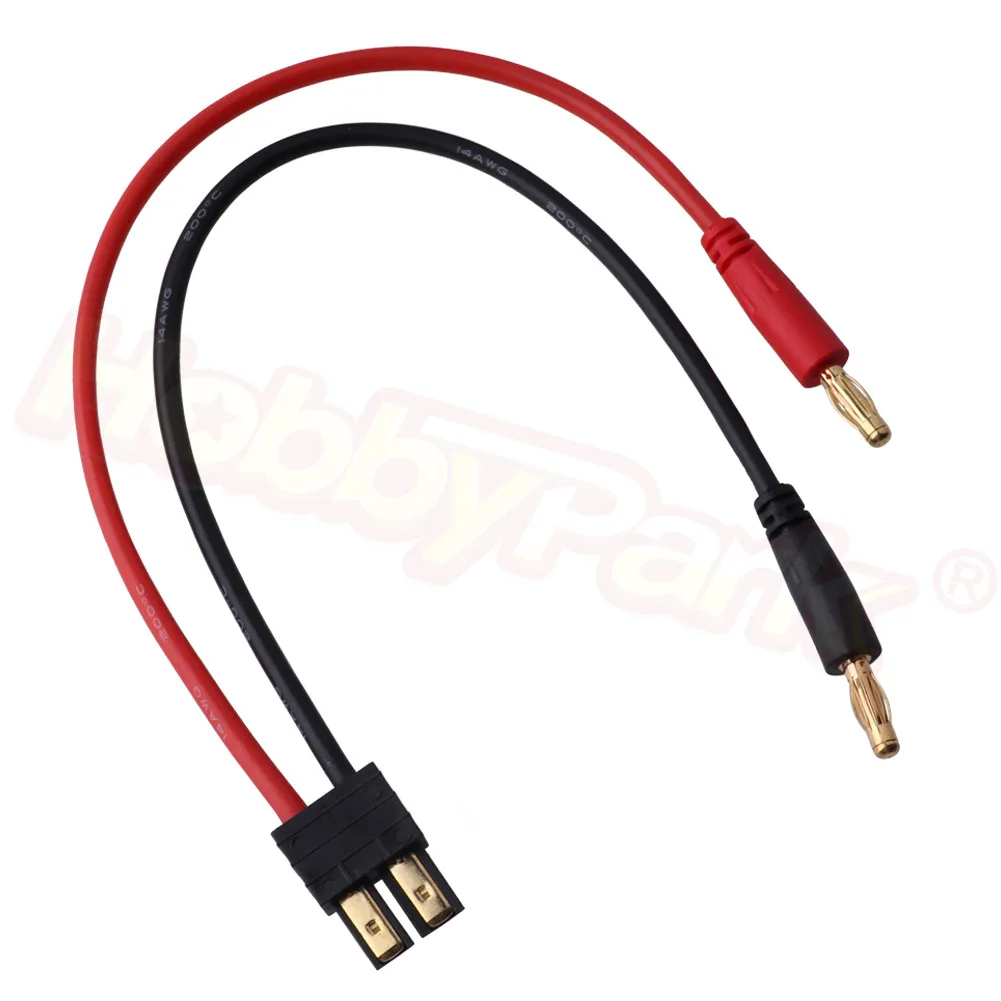 RC Battery Charger Adapter Connector for Traxxas TRX to 4mm Banana Plugs with 14AWG Gauge Wire