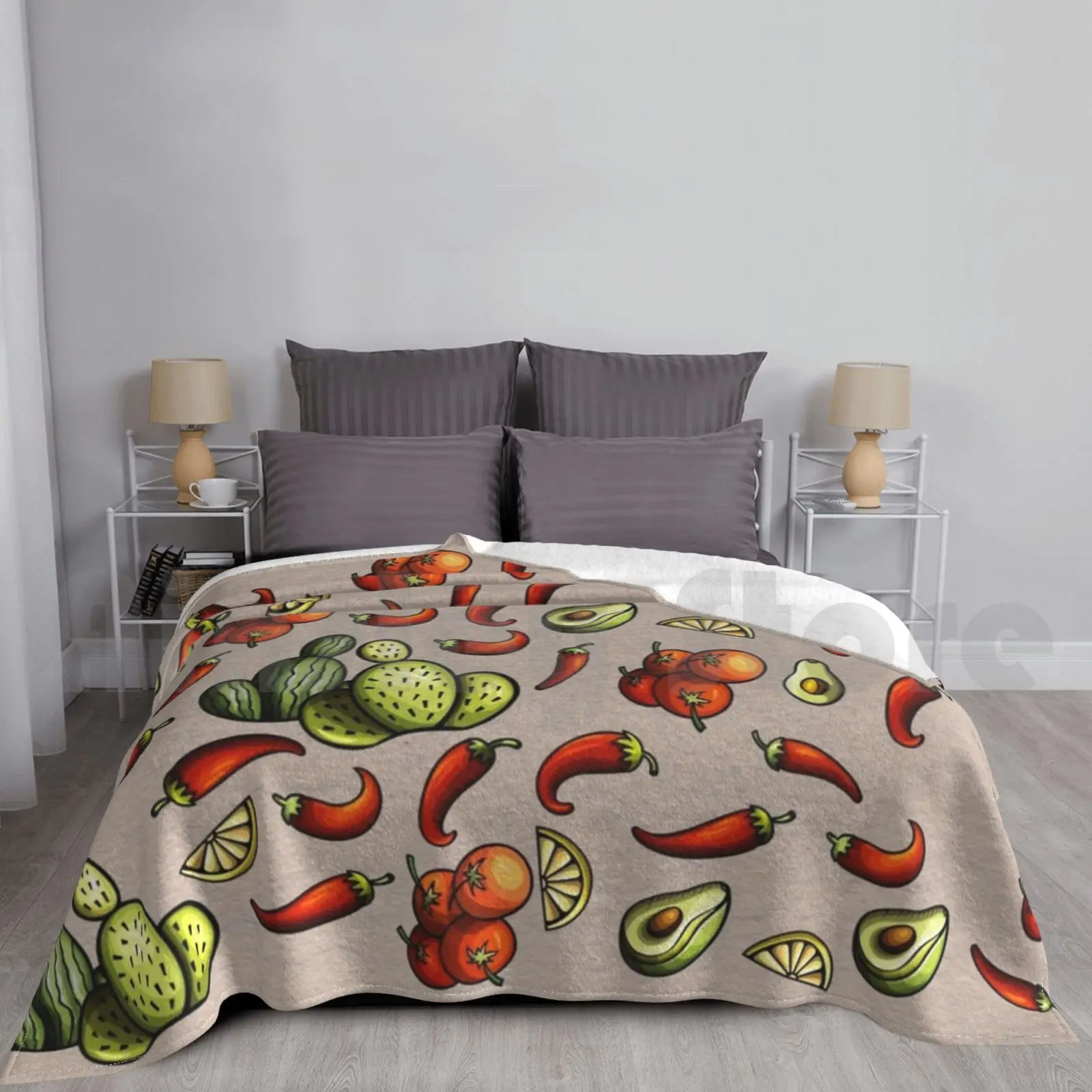 Taco Stuffs manta para sofá cama viaje Taco Tacos Fajitas México tomates mexicanos jardinería pimientos calientes