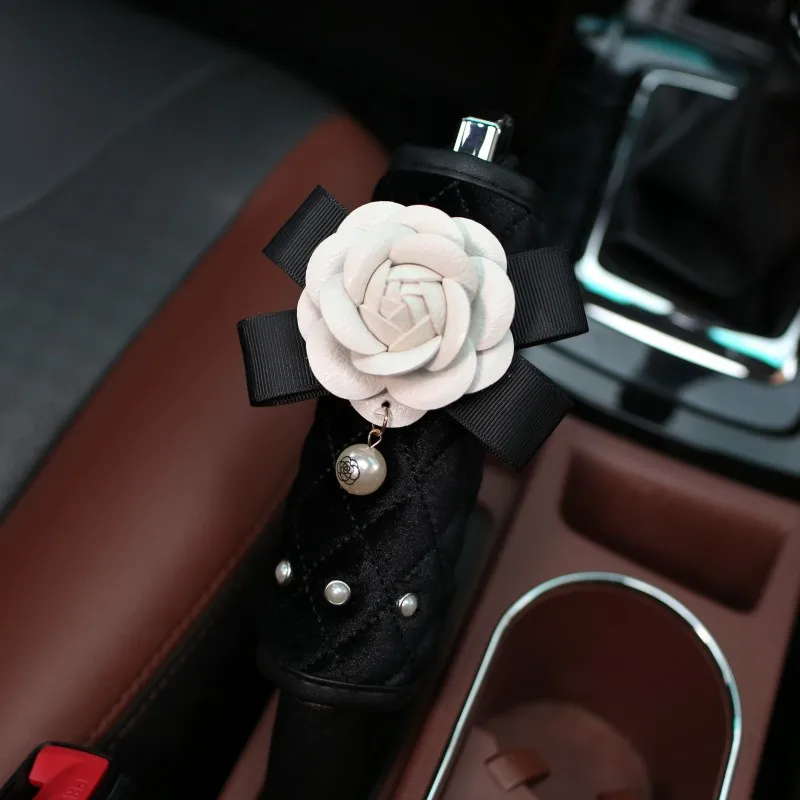 1PC Creative Pearl Camellia Flower Car Safety Seat Belt Cover Auto Shoulder Pad SeatsBelt Protector Car Interior Accessories