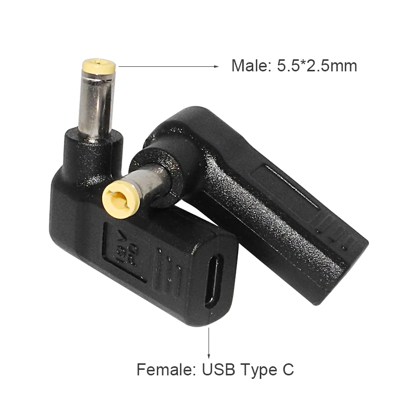 USB نوع C أنثى إلى 5.5X2.5mm ذكر التوصيل محول كابل ل Asus توشيبا 19 فولت محمول شاحن محول الطاقة موصل كابل الحبل
