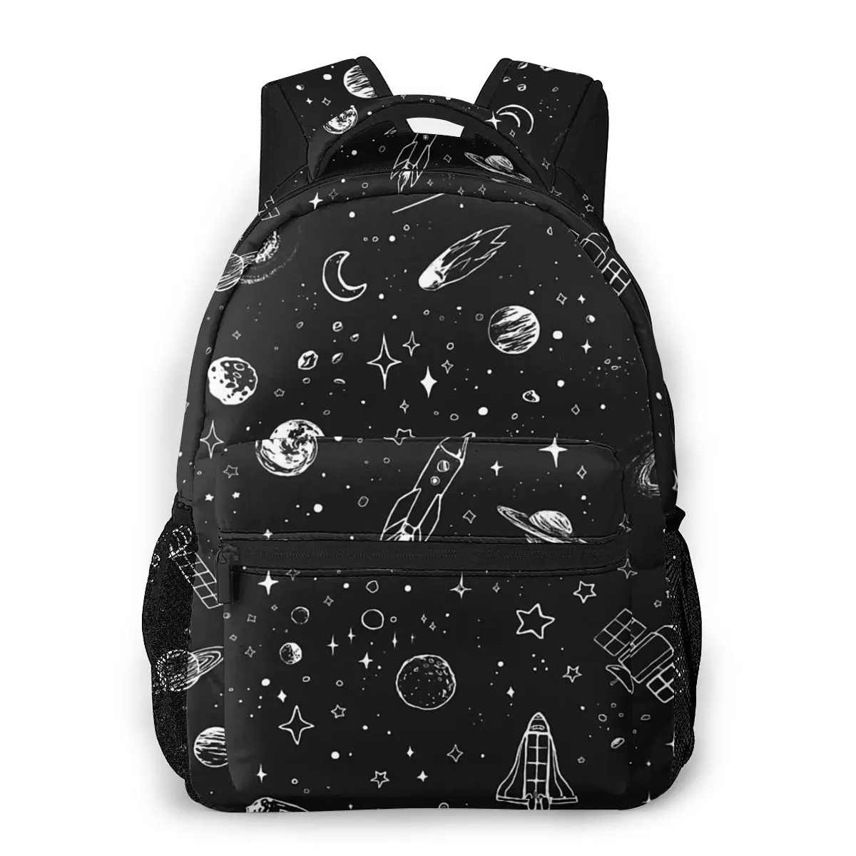 

Space Students School Bags Boy Girl Fashion Starry Sky Symbol Graffiti Cosmic Nebula Teens Books Backpack