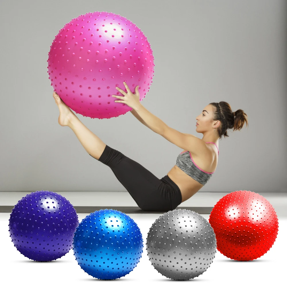 55cm 65cm Sports Yoga Ball Point Fitness Balance Fitball Exercise Pilates Workout Barbed Massage Ball Birthing Gym Ball 45cm75cm