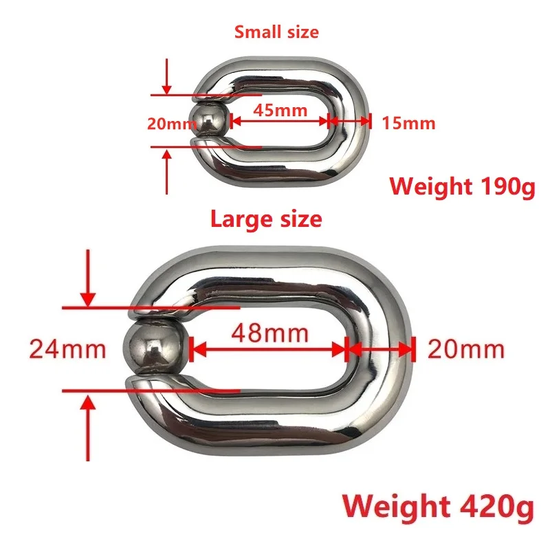 Male Heavy Duty BDSM Stainless steel Ball Scrotum Stretcher metal penis bondage Cock Ring Delay ejaculation male new Sex Toy men