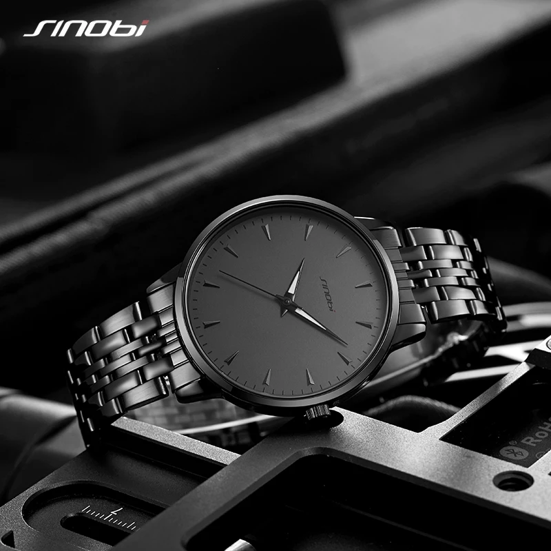 Sinobi Luxury Men\'s Watches Stainless Steel Strap Top Selling Men\'s Quartz Wristwatch Waterproof Fashion Relogio Masculino Watch