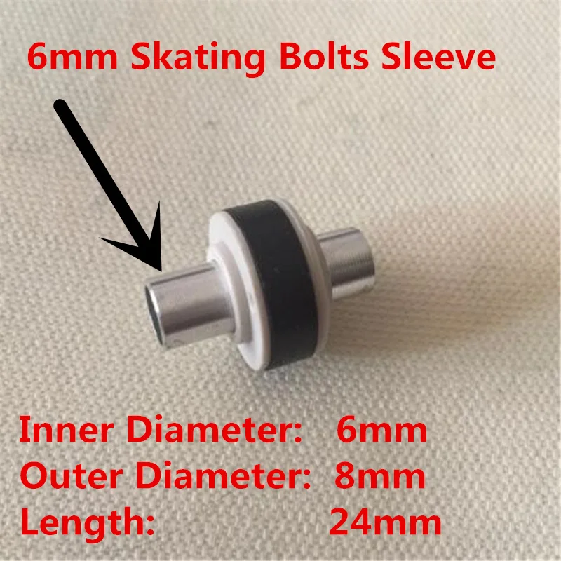 10 100 200 6mm long spacer inline roller skates shoes LED flash shine wheel magnetic core cell 8mm to 6mm 24mm sleeve bushing