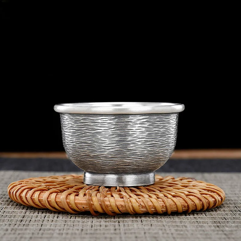 Sterling silver teacup master cup sterling silver handmade tea set bright old hammer pattern plated tree pattern tea cup tea cup