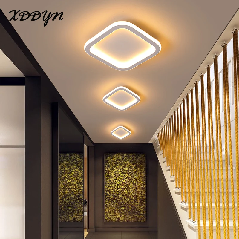 

XDDYN LED ceiling light black/white frame acrylic lampshade for corridor balcony aisle wall lamp lighting fixtures