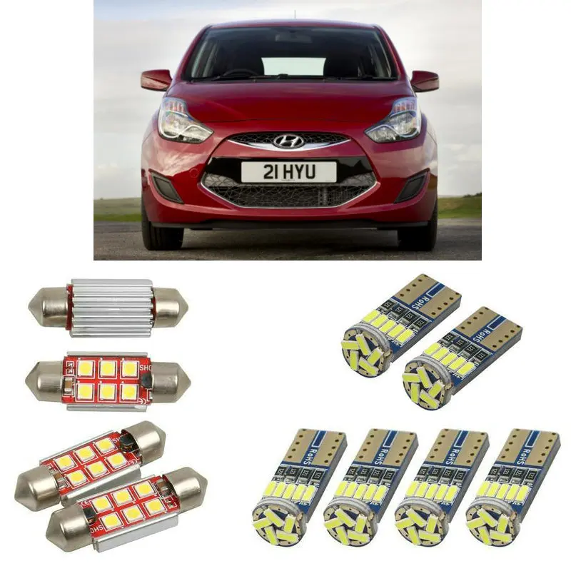 

Interior led Car lights For Hyundai ix20 jc hatchback bulbs for cars License Plate Light 10pc