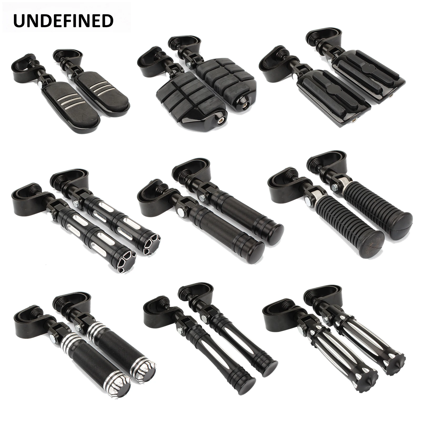 25mm 32mm Highway Pegs Adjustable Motorcycle Footpegs Engine Guard Crash Bar Footrest Mount For Harley Sportster XL Dyna Softail