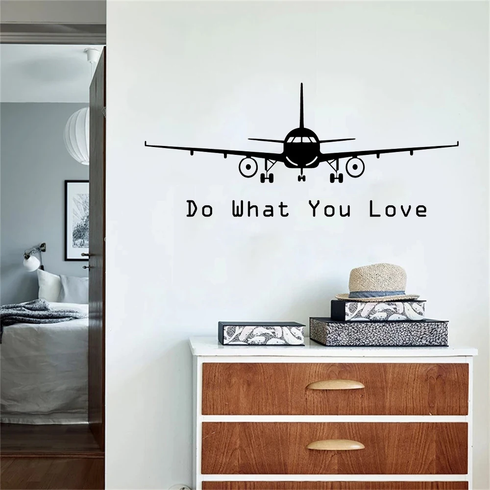 

Large size airplane do what you love Wall Sticker Self Adhesive Vinyl Waterproof Bedroom Nursery Decoration Wall Decoration