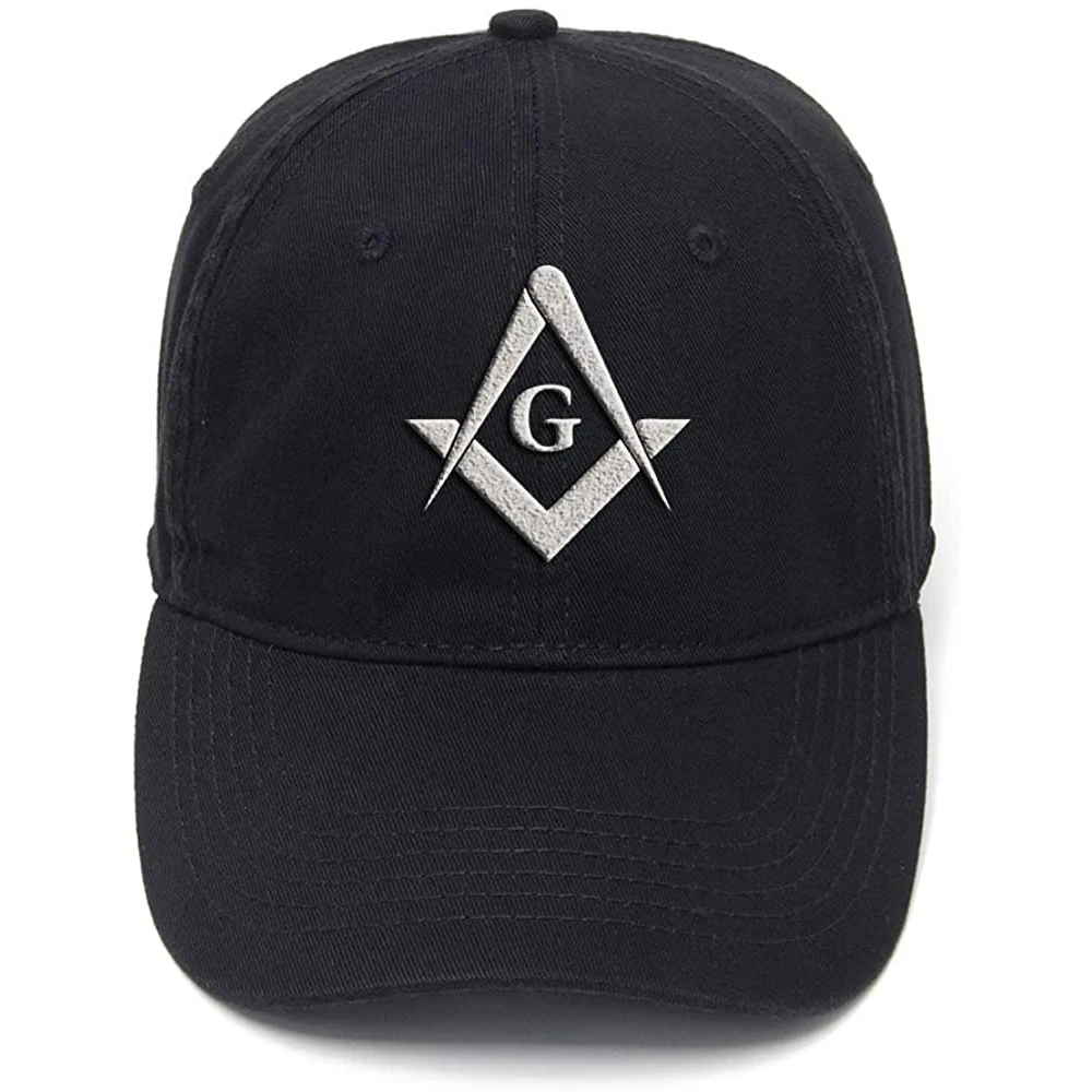 Lyprerazy Masonic Washed Cotton Adjustable Men Women Unisex Hip Hop Cool Flock Printing Baseball Cap