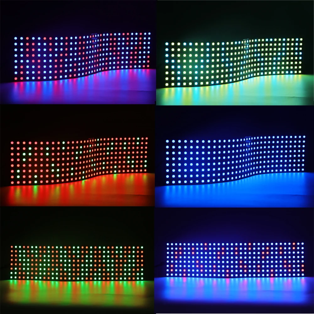 WS2812B LED Panel Screen 8*8 16*16 8*32 Pixels Module Light,and 21Keys RF Led Controller kit