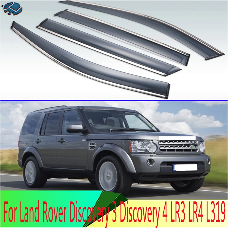 For Land Rover Discovery 3 Discovery 4 LR3 LR4 L319 4pcs/set Smoke Sun Rain Visor Vent Window Deflector Shield Guard Shade