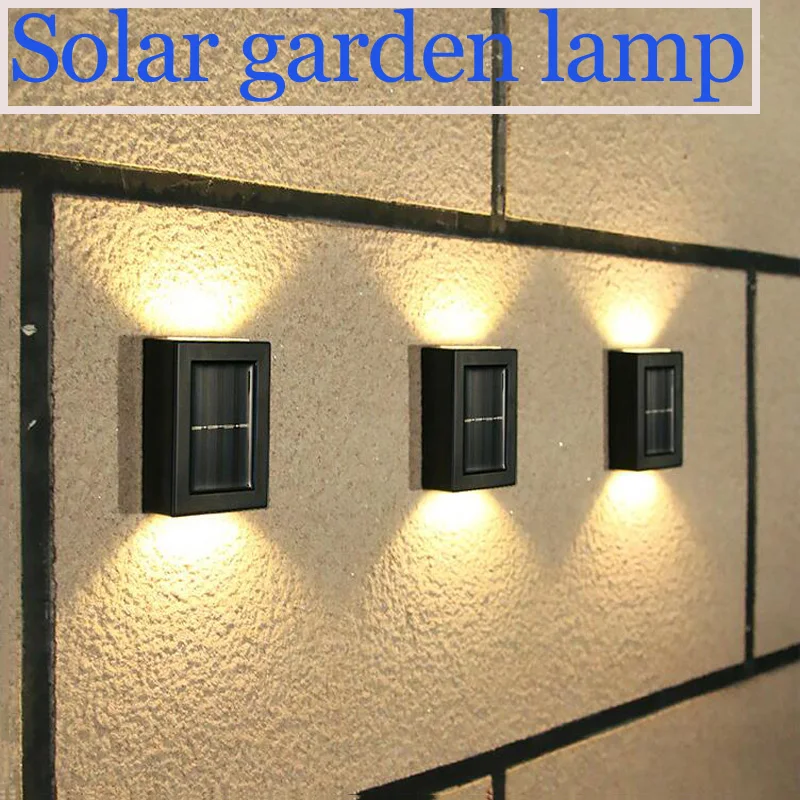 Lámpara Solar de pared para decoración de jardín, luces impermeables de arriba y abajo, iluminación de paisaje para terraza, balcón, calle, exterior, muebles, 2led