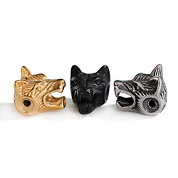 3PCS/Lot Charm Beads Leopard Stainless Steel Fashion Accessories Fashion Lion Beads For Making Bracelet