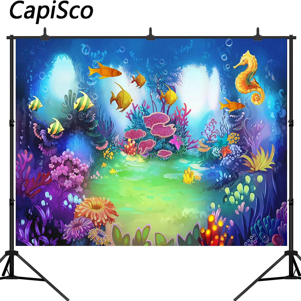 

Фон для фотосъемки Capisco под морем, детский душ, декор для дня рождения, десертный стол, баннер, плакат, фотофон