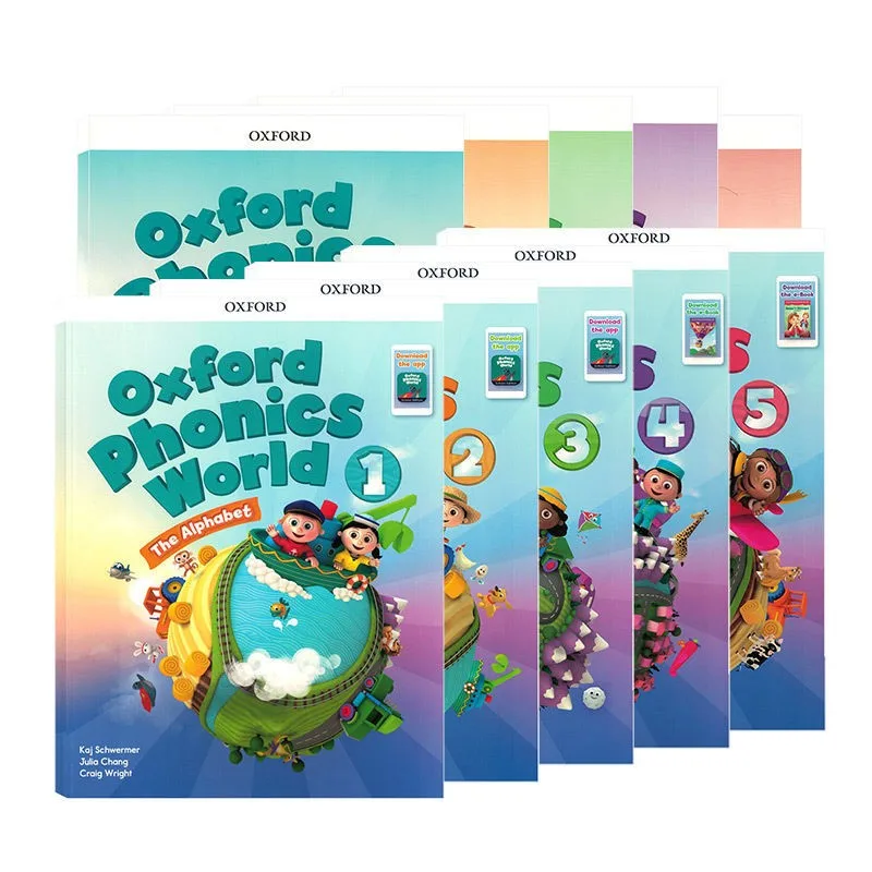 Oxford phonics world storybook para niños, estuche de aprendizaje temprano en inglés, libros de trabajo, juguetes educativos, 10 libros