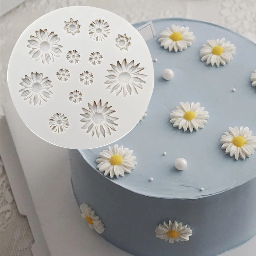 Mini Daisy 3D Flower Silicone Molds Fondant Craft Cake Candy Chocolate Sugarcraft Ice Pastry Baking Tool Mould M2597