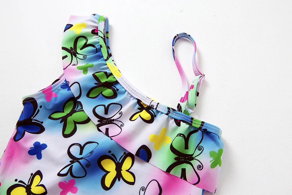 2-9Y Toddler Baby Girls swimwear one piece Girls swimsuit butterfly print Children Swimwear Girls Swimming outfit Beach wear