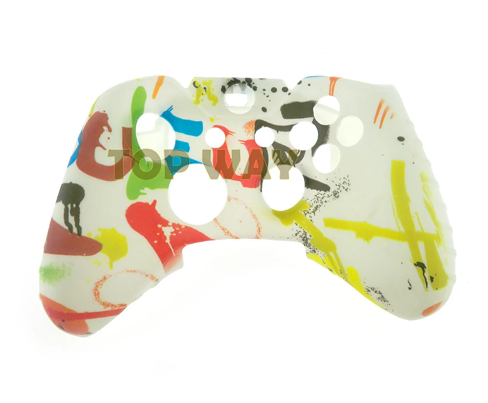 3 pçs transferência de água silicone para xbox um controlador gamepad camo capa de silicone borracha pele aperto caso protetor para xboxone