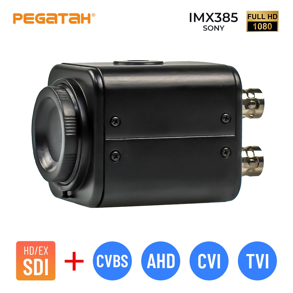 PEGATAH 2MP CCTV HD-SDI EX-SDI 6 IN 1 Security Mini Broadcast Box SDI Camera With OSD Menu Sony IMX385 60fps