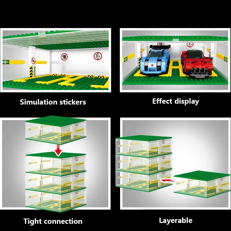 시티 스피드 챔피언 차량, 스포츠 레이싱 자동차 차고, 주차장 보관, DIY 모델, 클래식 빌딩 블록 브릭, MOC 장난감, 어린이