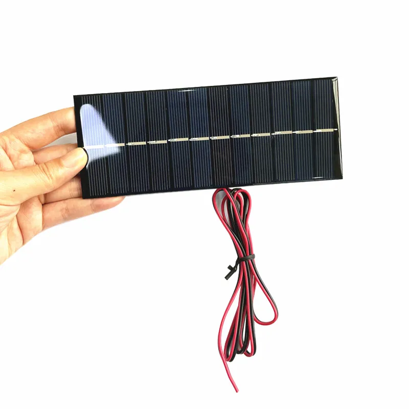 6V 250mA 1.5W Solar Panel Polycrystalline 165*65MM Mini Sunpower Solar System DIY for Flashlight Dedicated With Cable