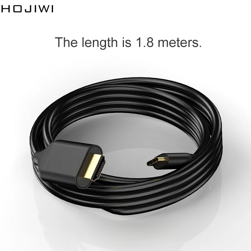 HOJIWI-Cable USB tipo C a HDMI, convertidor 4K, 3,1, para MacBook, Huawei Mate 30, portátiles tipo C, DP, HDMI, adaptador AB03