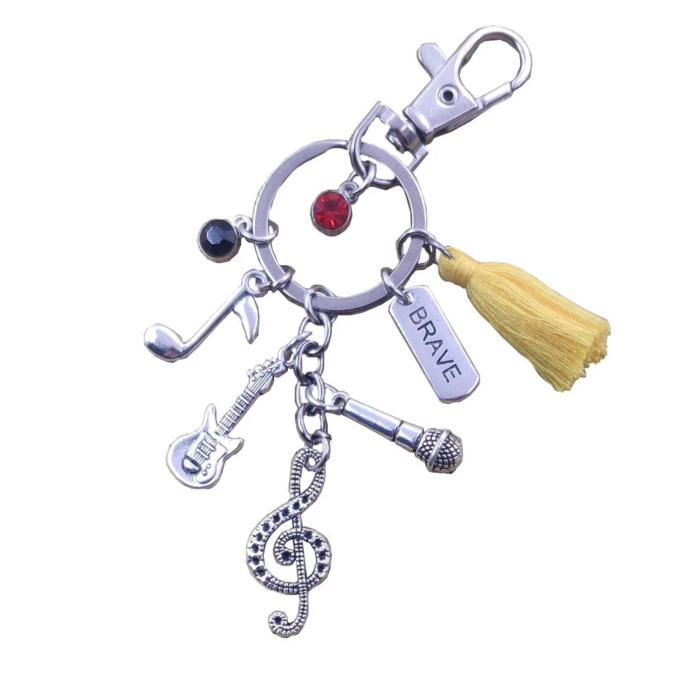 32 Styles Music Lover Beth Violin Microphone Musical Symbols Keychain Key Ring Charm Women Men Female Party Gift BU033-064