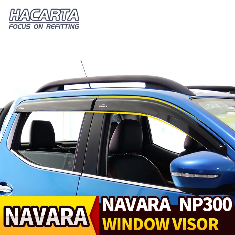 Car Window Deflector Visor For Nissan Navara Frontier 2015 2016 2017 2018 2019 NP300 D23 BLACK sun visor