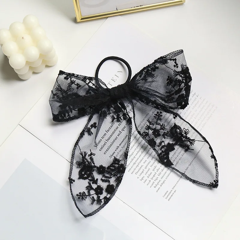 New fashion butterfly Sweet Elegant lace Elastic Hair Bands Spring hairpin Barrettes For Women Girls Hair Accessories Headwear