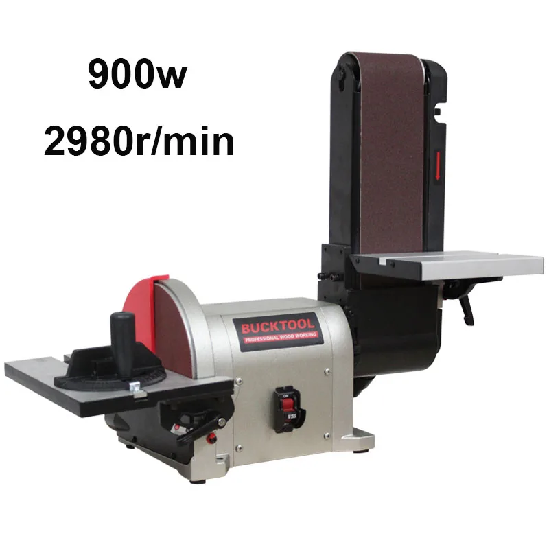 900W Desktop Abrasive Belt Sanding Machine Metal Polishing Machine Sandpaper Machine Woodworking Polishing Tool Decoration DIY